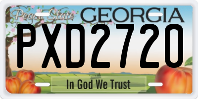 GA license plate PXD2720