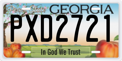 GA license plate PXD2721