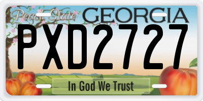 GA license plate PXD2727