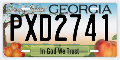 GA license plate PXD2741