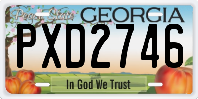 GA license plate PXD2746