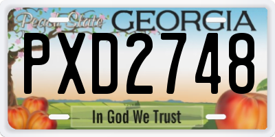 GA license plate PXD2748