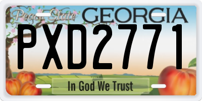 GA license plate PXD2771