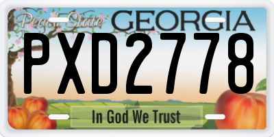 GA license plate PXD2778