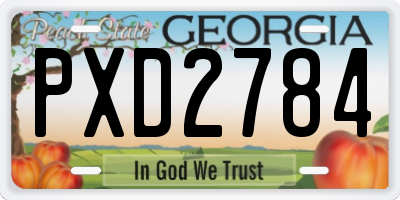 GA license plate PXD2784