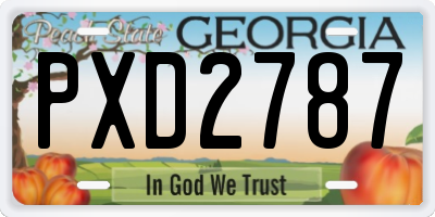 GA license plate PXD2787