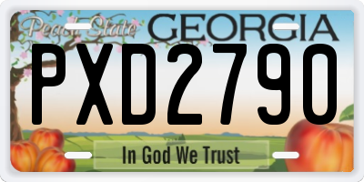 GA license plate PXD2790