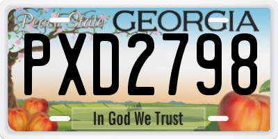 GA license plate PXD2798
