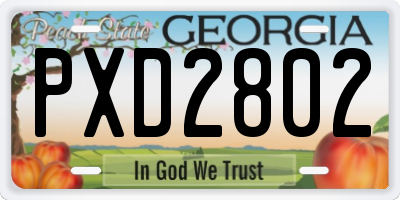 GA license plate PXD2802