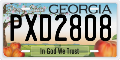 GA license plate PXD2808