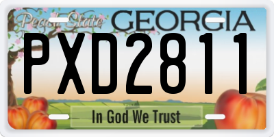 GA license plate PXD2811