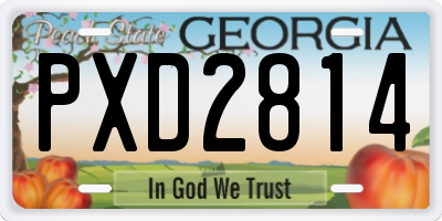 GA license plate PXD2814