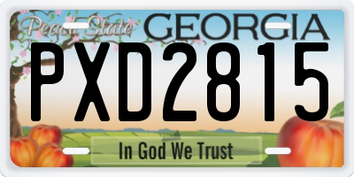 GA license plate PXD2815