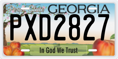 GA license plate PXD2827