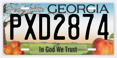 GA license plate PXD2874