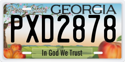 GA license plate PXD2878