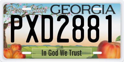 GA license plate PXD2881