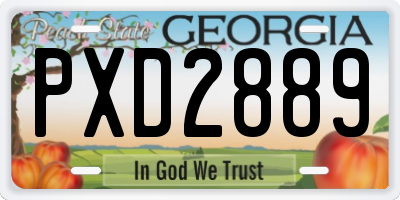 GA license plate PXD2889