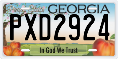 GA license plate PXD2924