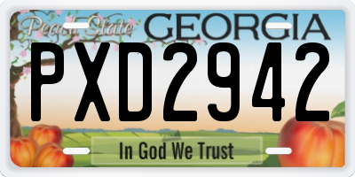 GA license plate PXD2942