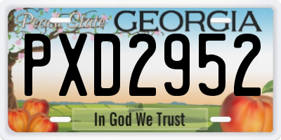 GA license plate PXD2952