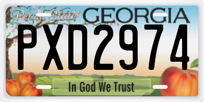 GA license plate PXD2974