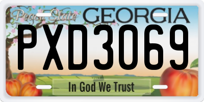 GA license plate PXD3069