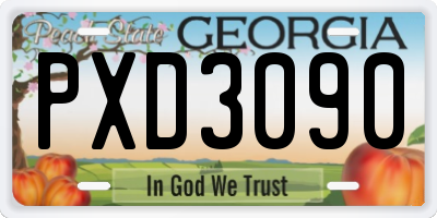 GA license plate PXD3090