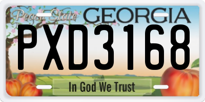 GA license plate PXD3168