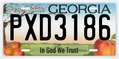 GA license plate PXD3186