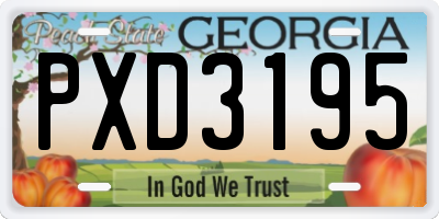 GA license plate PXD3195