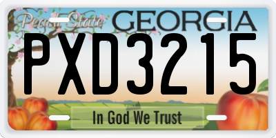 GA license plate PXD3215