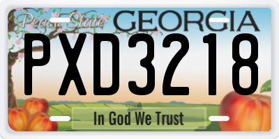 GA license plate PXD3218