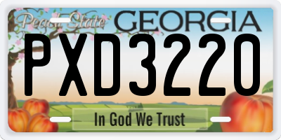 GA license plate PXD3220