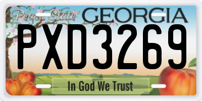 GA license plate PXD3269
