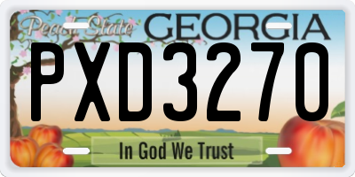 GA license plate PXD3270