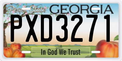 GA license plate PXD3271