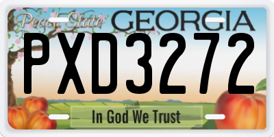 GA license plate PXD3272