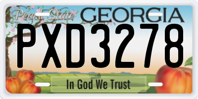 GA license plate PXD3278
