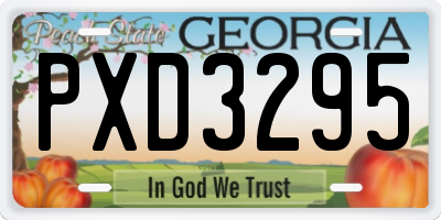 GA license plate PXD3295