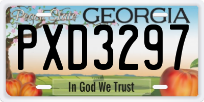 GA license plate PXD3297