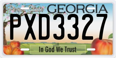 GA license plate PXD3327