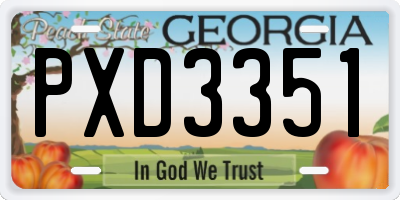GA license plate PXD3351