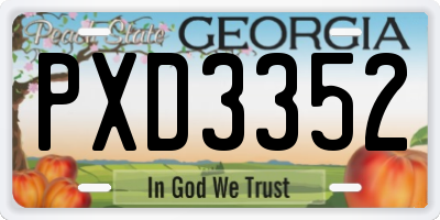 GA license plate PXD3352
