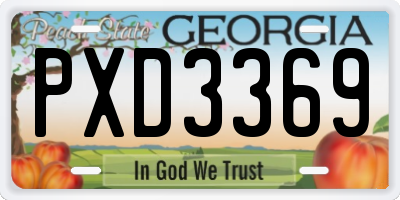 GA license plate PXD3369