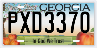 GA license plate PXD3370