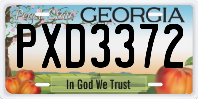 GA license plate PXD3372