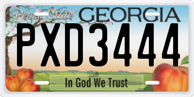 GA license plate PXD3444