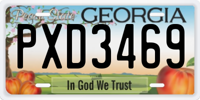 GA license plate PXD3469