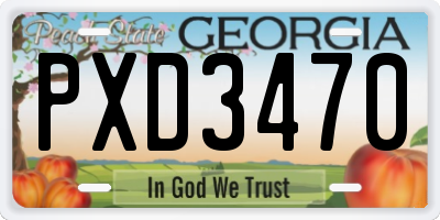 GA license plate PXD3470